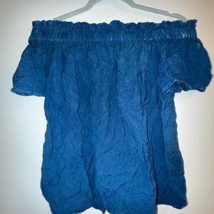 Style Envy Vibrant Blue Off-Shoulder Blouse